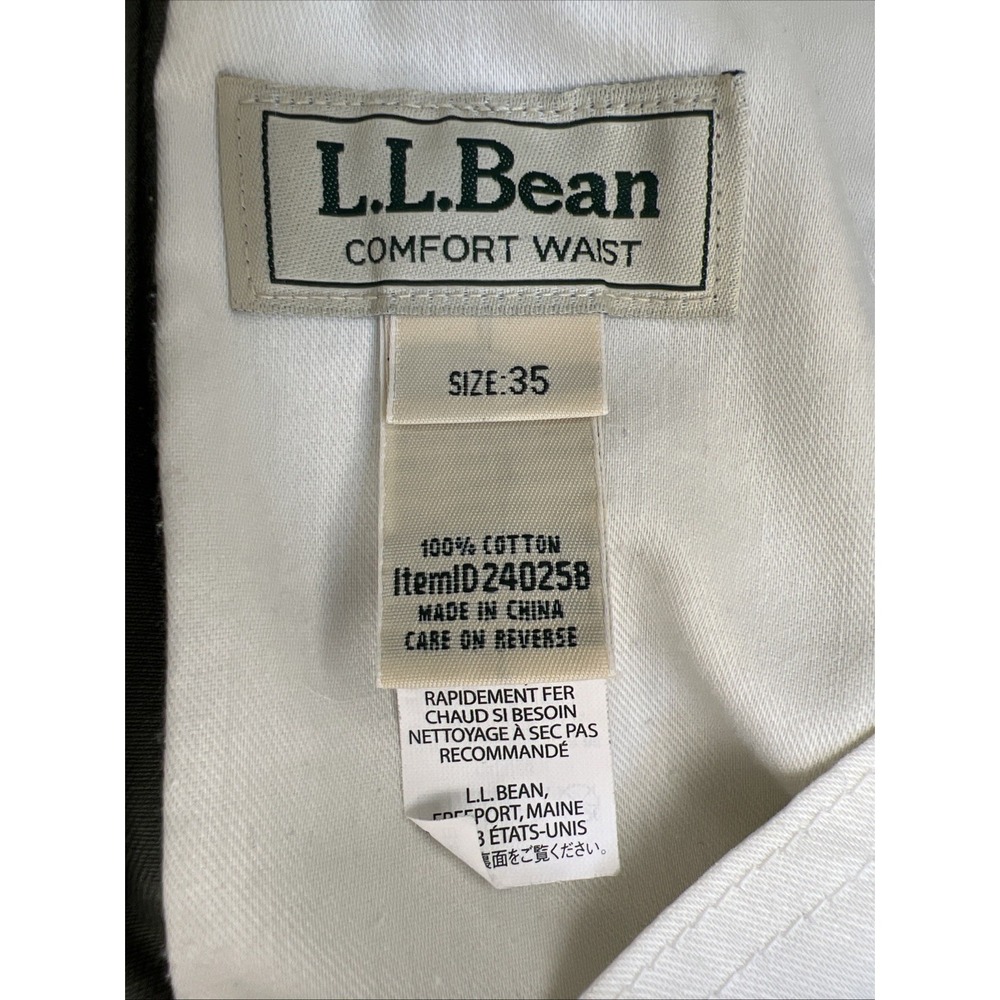 LL Bean Men's Pleated Khaki Shorts 35 Olive Green Comfort Waist Outdoor Staple - Picture 6 of 15